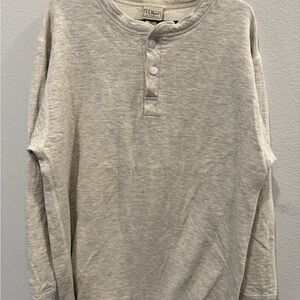 L.L. Bean Gray Long Sleeve Henley Shirt